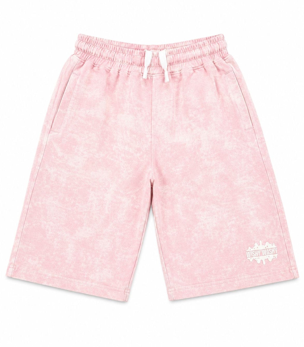 Pink Acid Washed Shorts