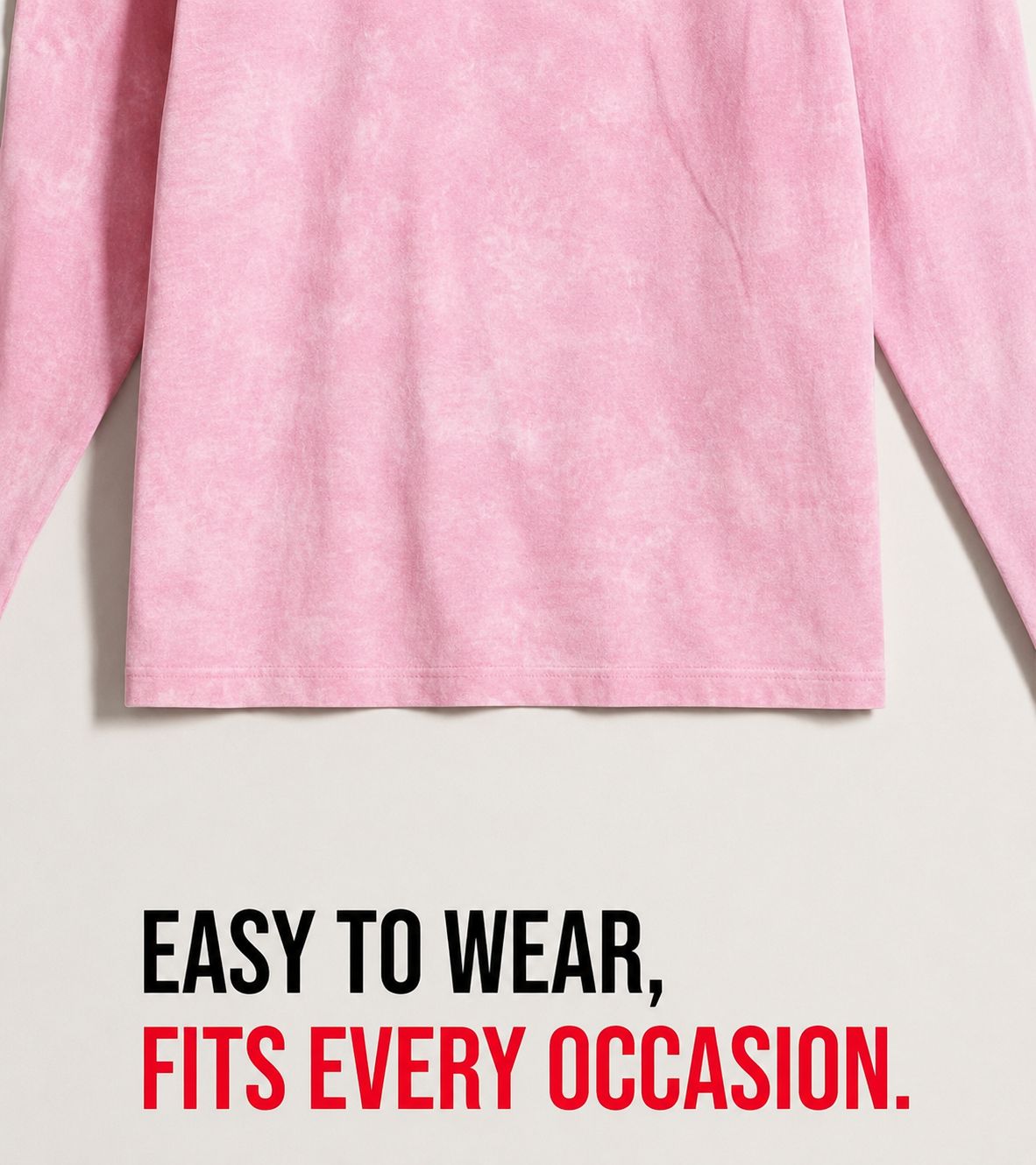Pink Long Sleeve Acid Washed