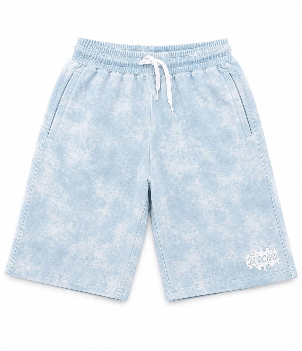 Blue Acid Washed Shorts