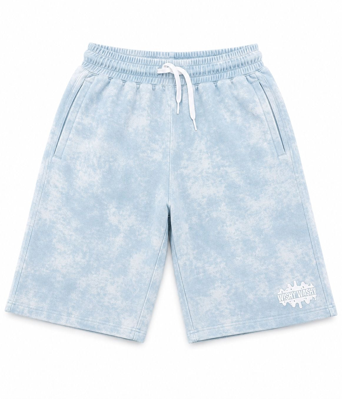 Blue Acid Washed Shorts