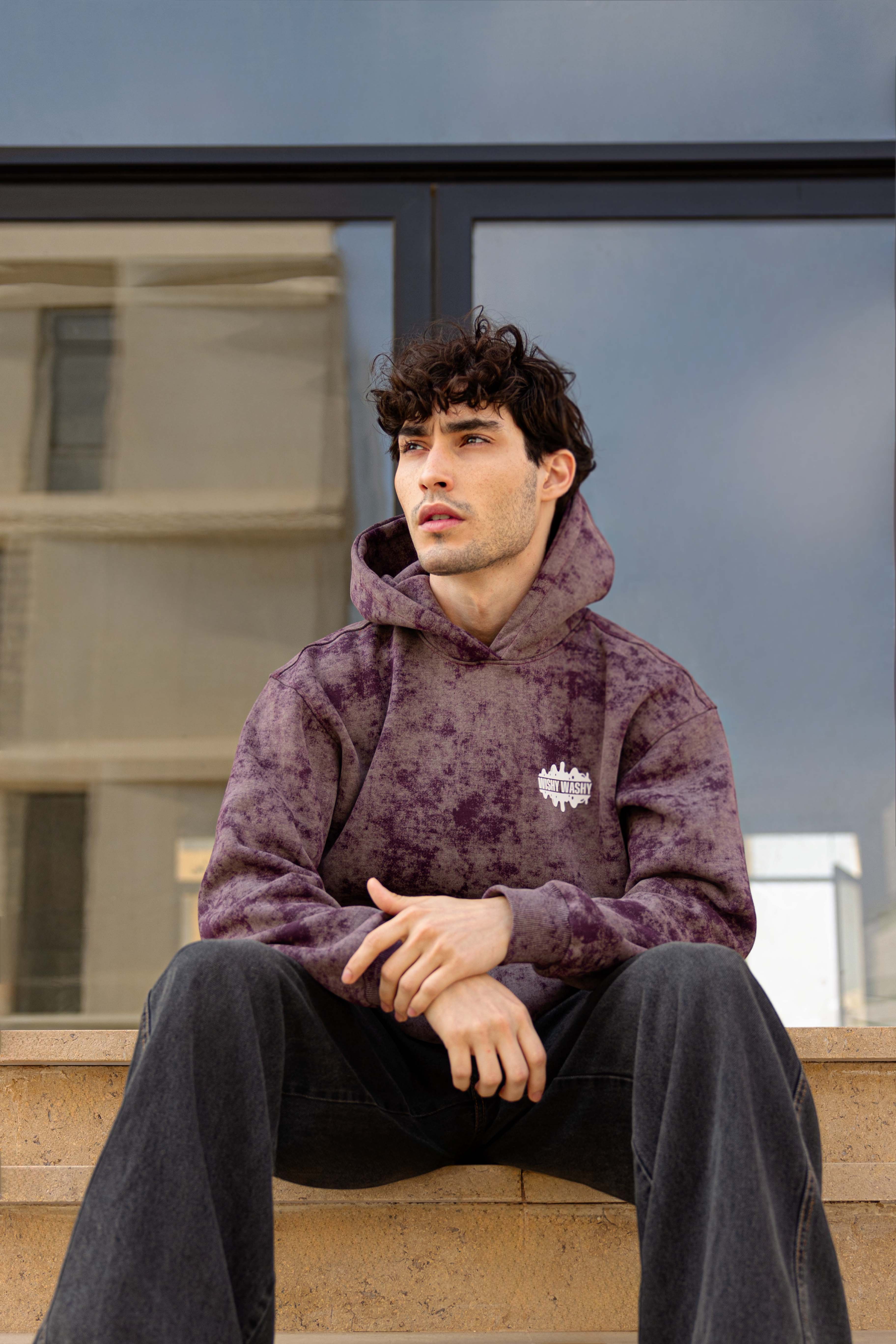 Wishy Washy Violet Smoke Oversized Unisex Hoodie