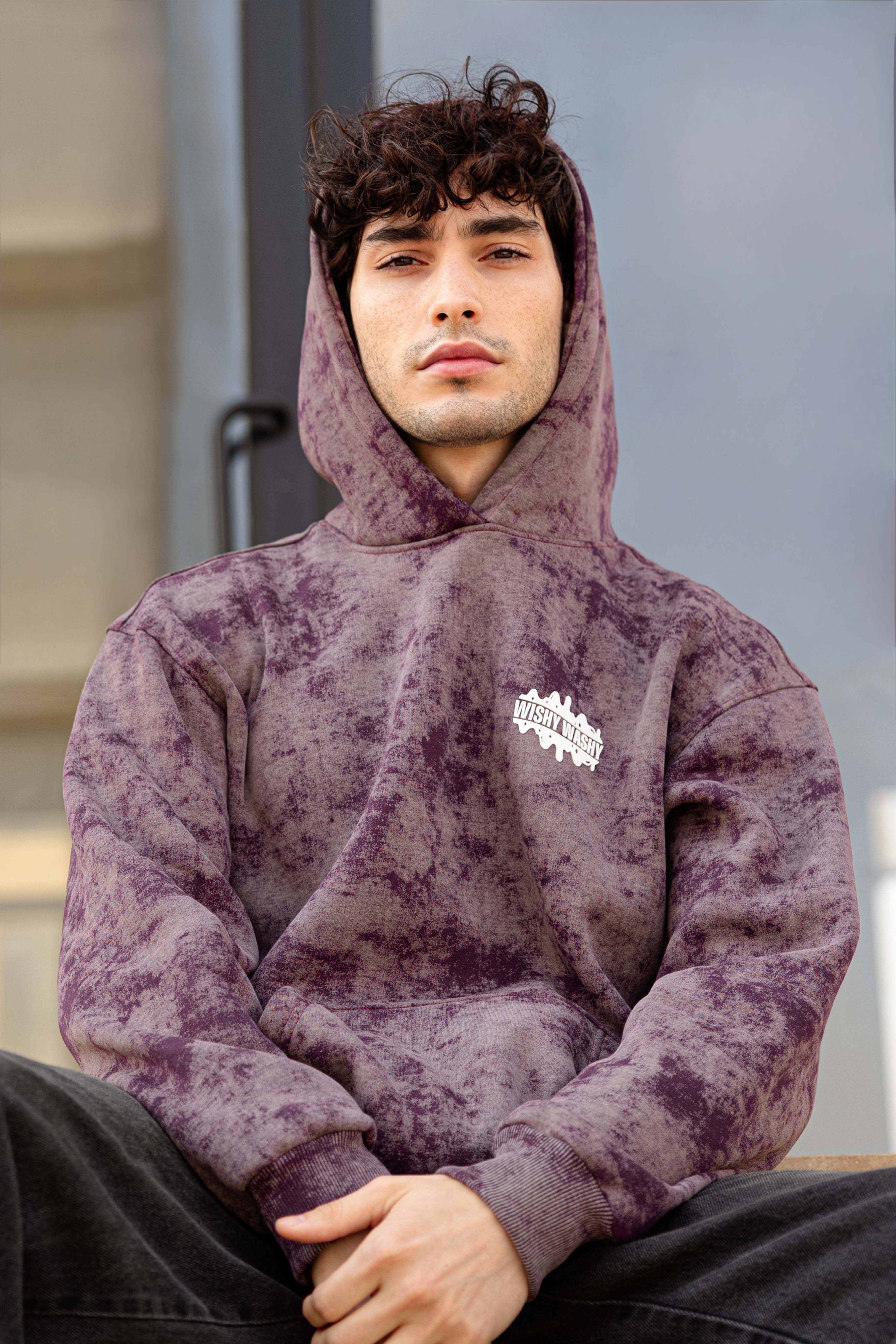 Wishy Washy Violet Smoke Oversized Unisex Hoodie