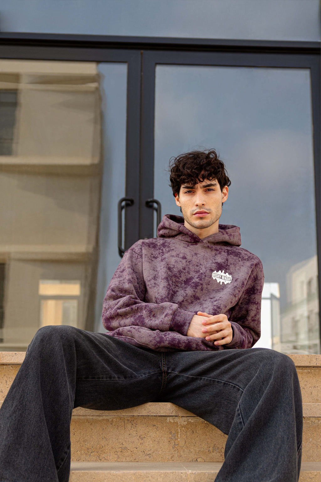 Wishy Washy Violet Smoke Oversized Unisex Hoodie