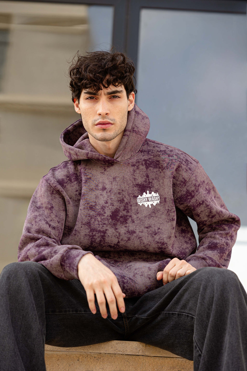 Wishy Washy Violet Smoke Oversized Unisex Hoodie