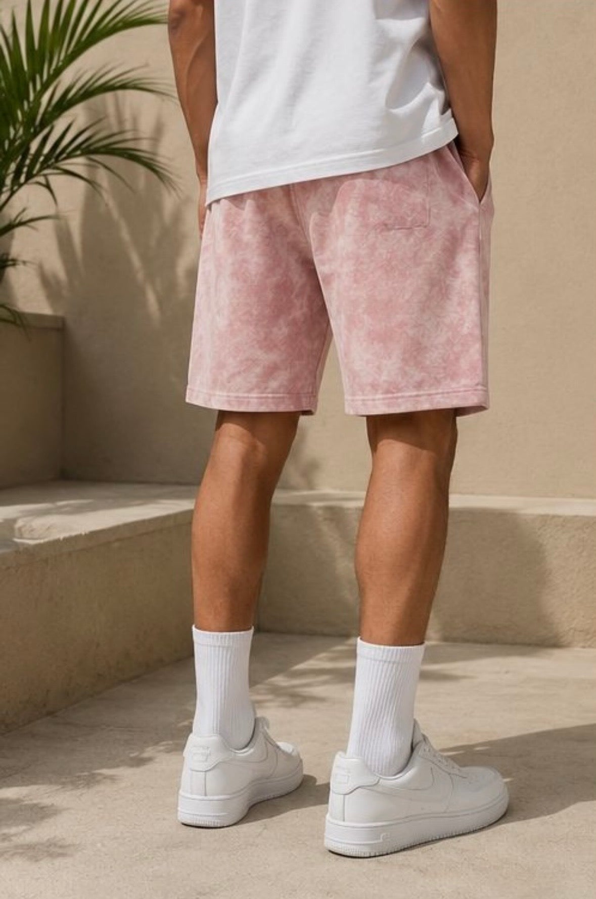 Pink Acid Washed Shorts